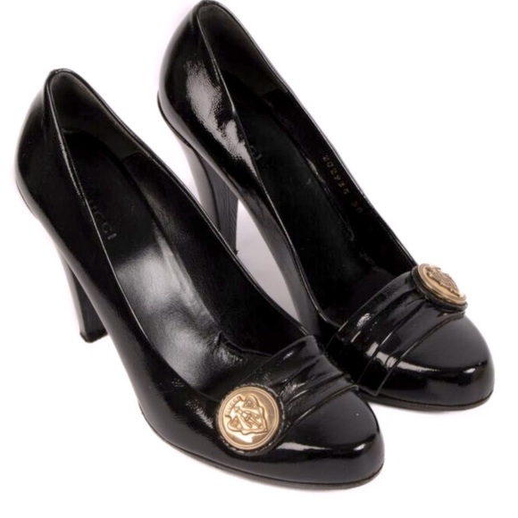 Gucci Black Patent Leather Heels - Picture 1 of 13